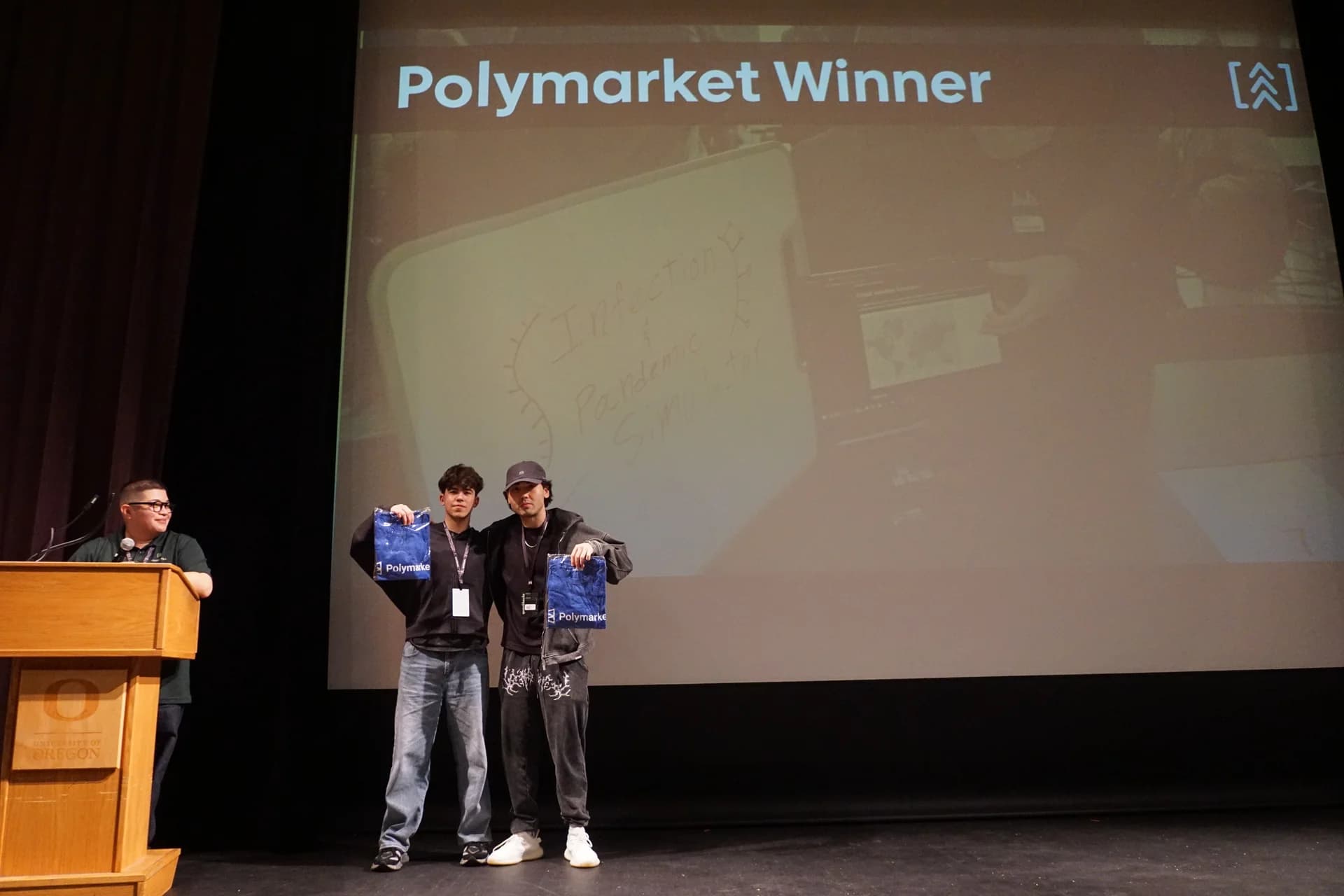 Polymarket prize winners at QuackHacks