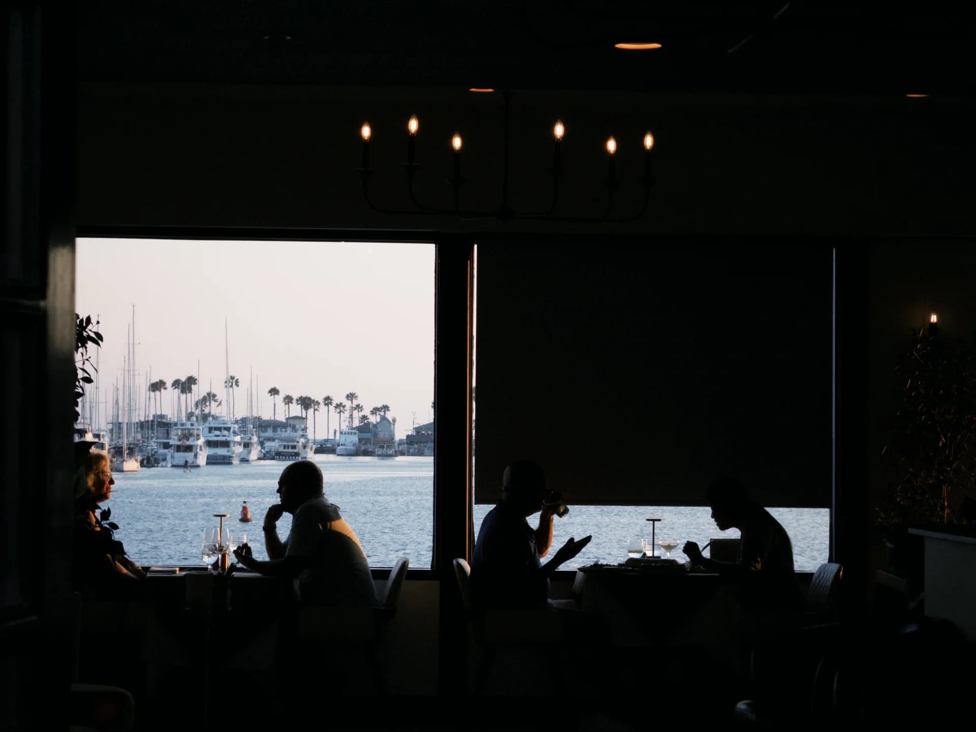 Dinner with a harbor view
