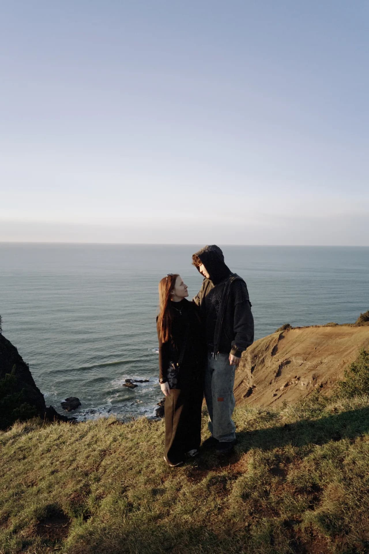 My girlfriend and me on God's Thumb at sunset