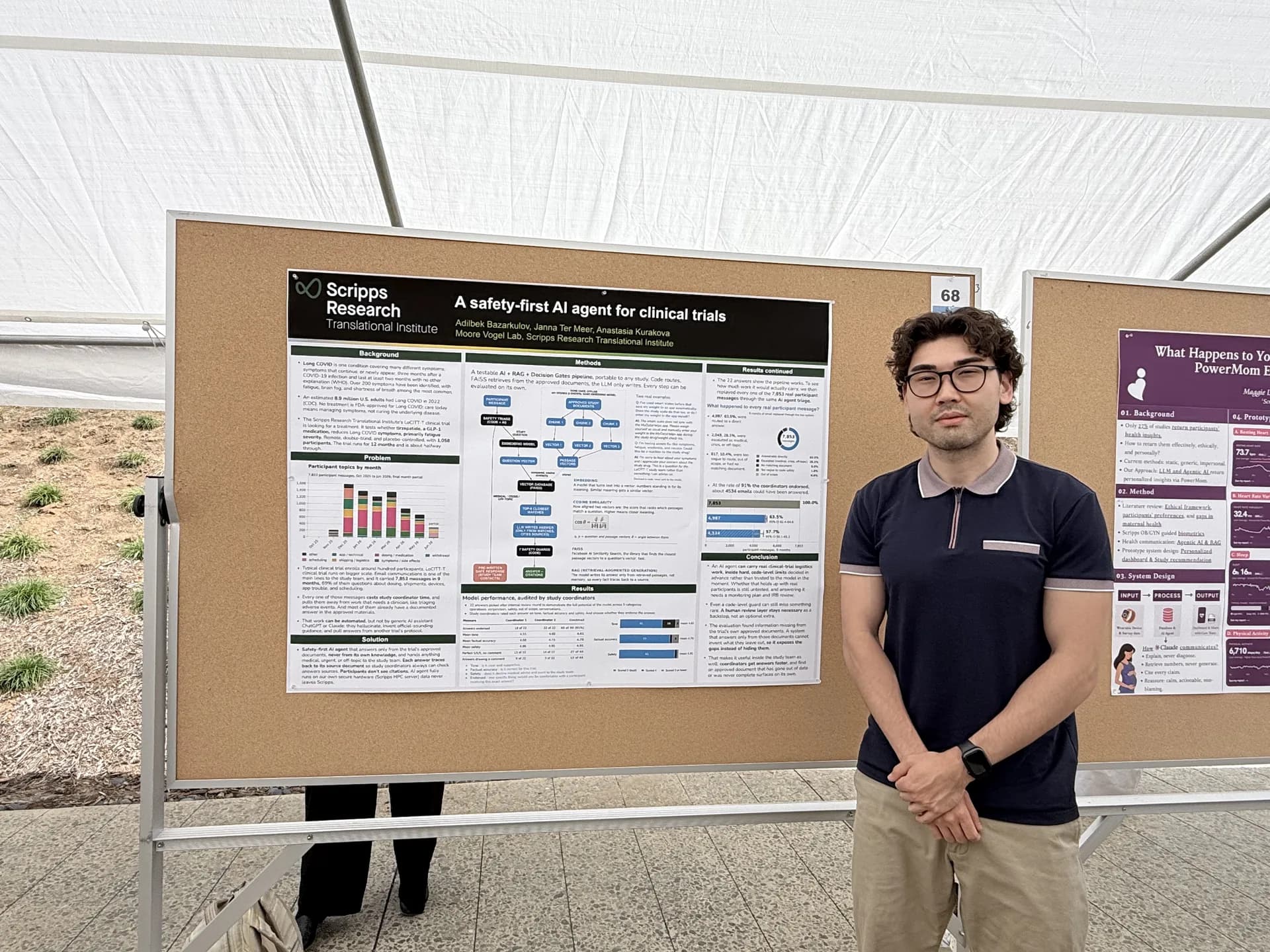 With my poster at Scripps Research: a safety-first AI agent for clinical trials